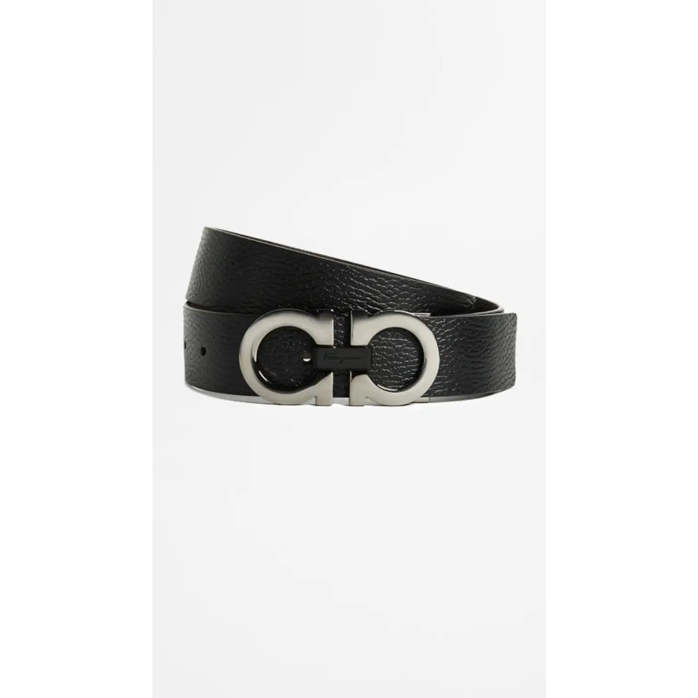 FERRAGAMO Double Gancini Reversible Belt. 45inches